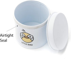 White Bird Food Tin with Airtight Seal with Lid with Tweetie Bird Design