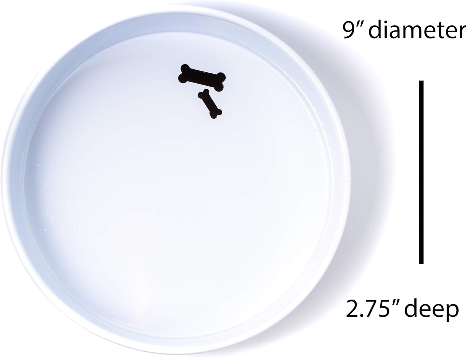White Dog Bowl | Sturdy | Easy to eat, Easy to wash | Striking but Simple Design for Your Adorable Dog to eat Their Tasty Food or Fresh Treats
