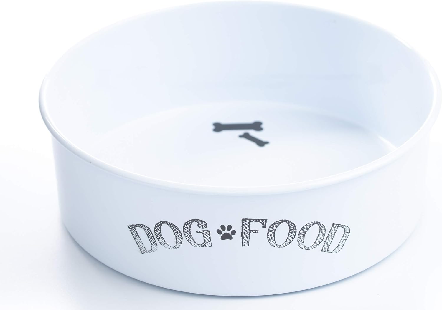 White Dog Bowl | Sturdy | Easy to eat, Easy to wash | Striking but Simple Design for Your Adorable Dog to eat Their Tasty Food or Fresh Treats
