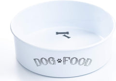 White Dog Bowl | Sturdy | Easy to eat, Easy to wash | Striking but Simple Design for Your Adorable Dog to eat Their Tasty Food or Fresh Treats