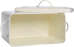 Cream Colored Cute Dog Treat or Food Canister with Bowl and Scoop stores up to 4lbs of Treats