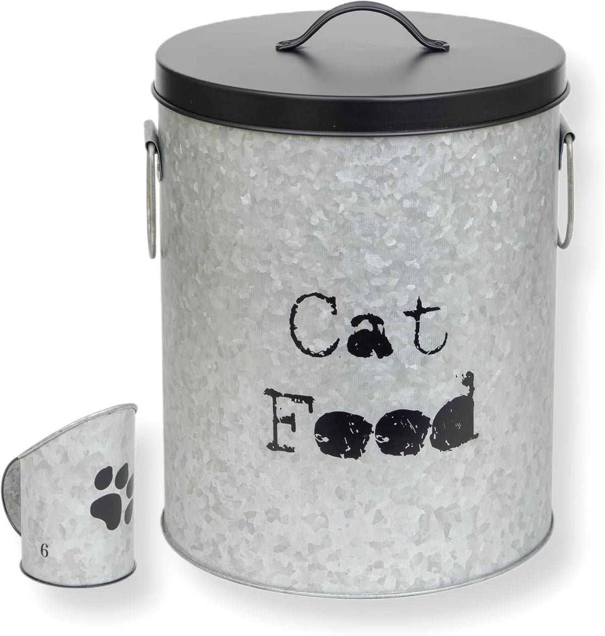 Medium Cat 40lb Pet Food Storage Canister with Scoop – Durable & Airtight for Freshnesss, Minimalist Design & Recyclable, Huge Large Metal Container (Cat Bin - Medium Size)