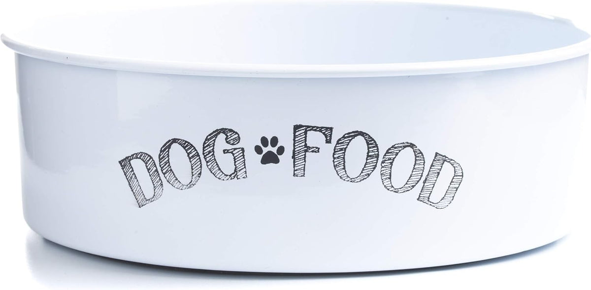 White Dog Bowl | Sturdy | Easy to eat, Easy to wash | Striking but Simple Design for Your Adorable Dog to eat Their Tasty Food or Fresh Treats
