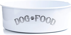 White Dog Bowl | Sturdy | Easy to eat, Easy to wash | Striking but Simple Design for Your Adorable Dog to eat Their Tasty Food or Fresh Treats