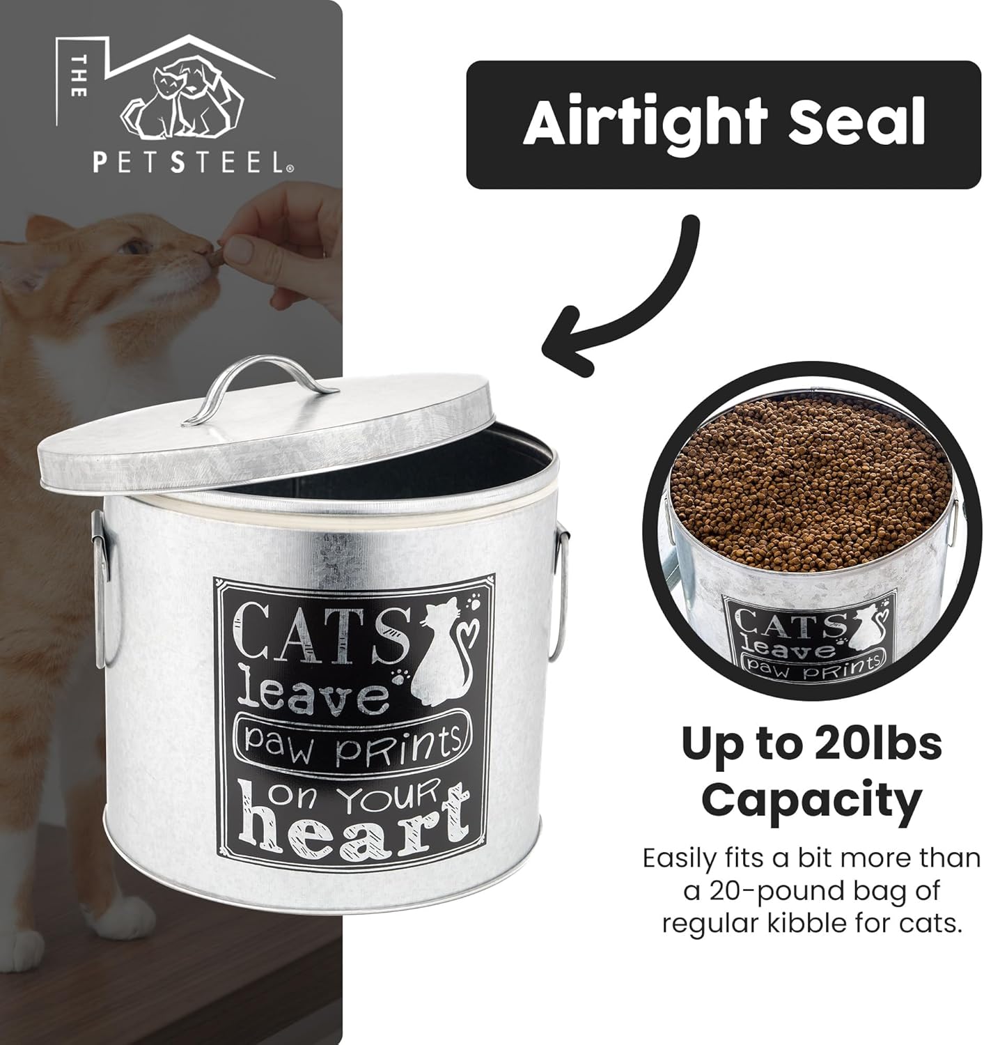 Large and Medium Dog and Small Cat Pet Food Storage Container