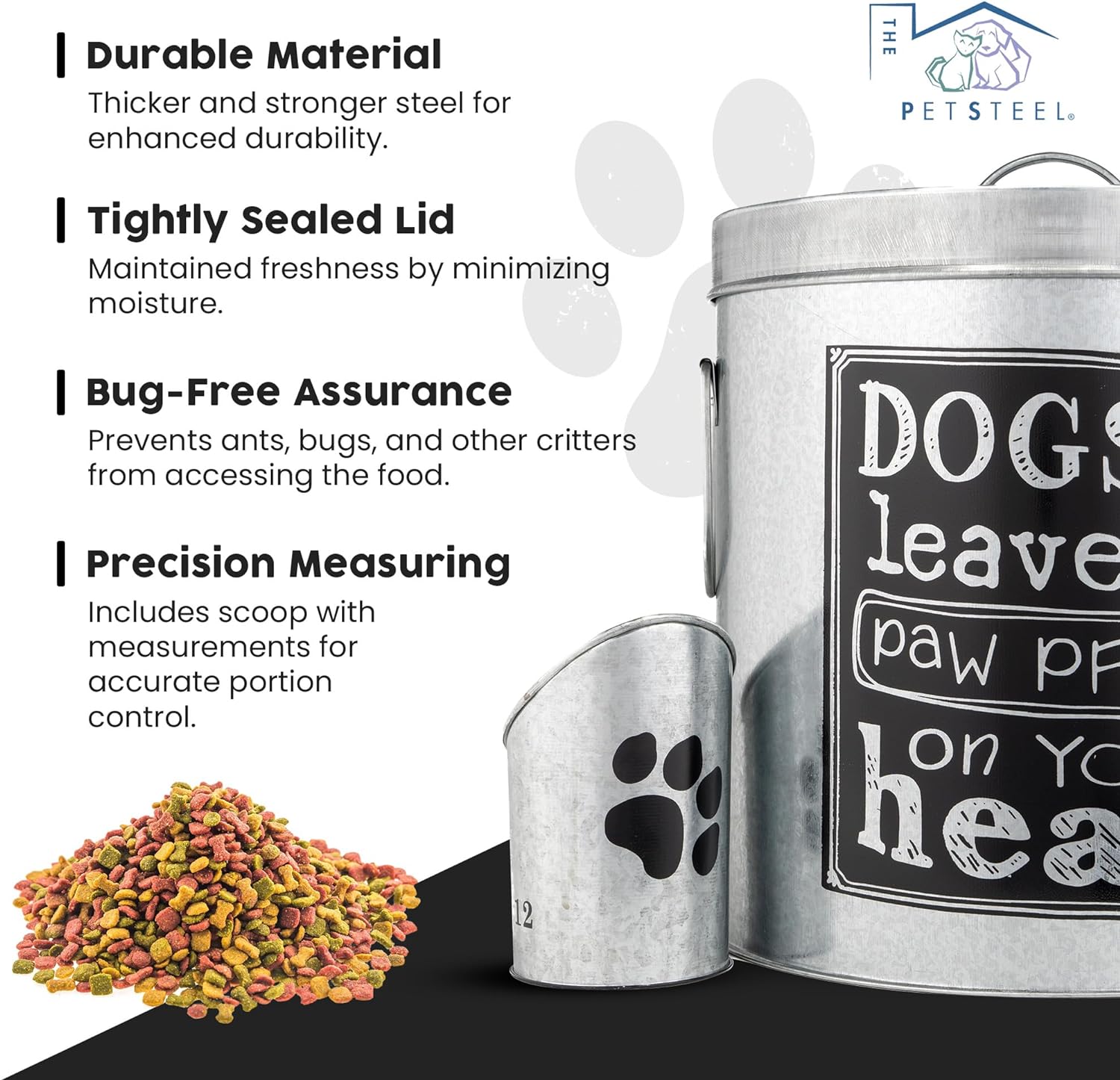 Large and Medium Dog and Small Cat Pet Food Storage Container