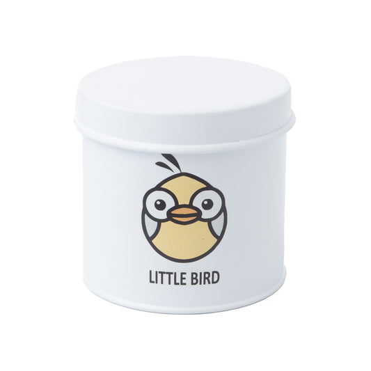 The PetSteel White Bird Food Tin with Airtight Seal with Lid | Hand Painted to Perfection with a Cute Yellow Bird