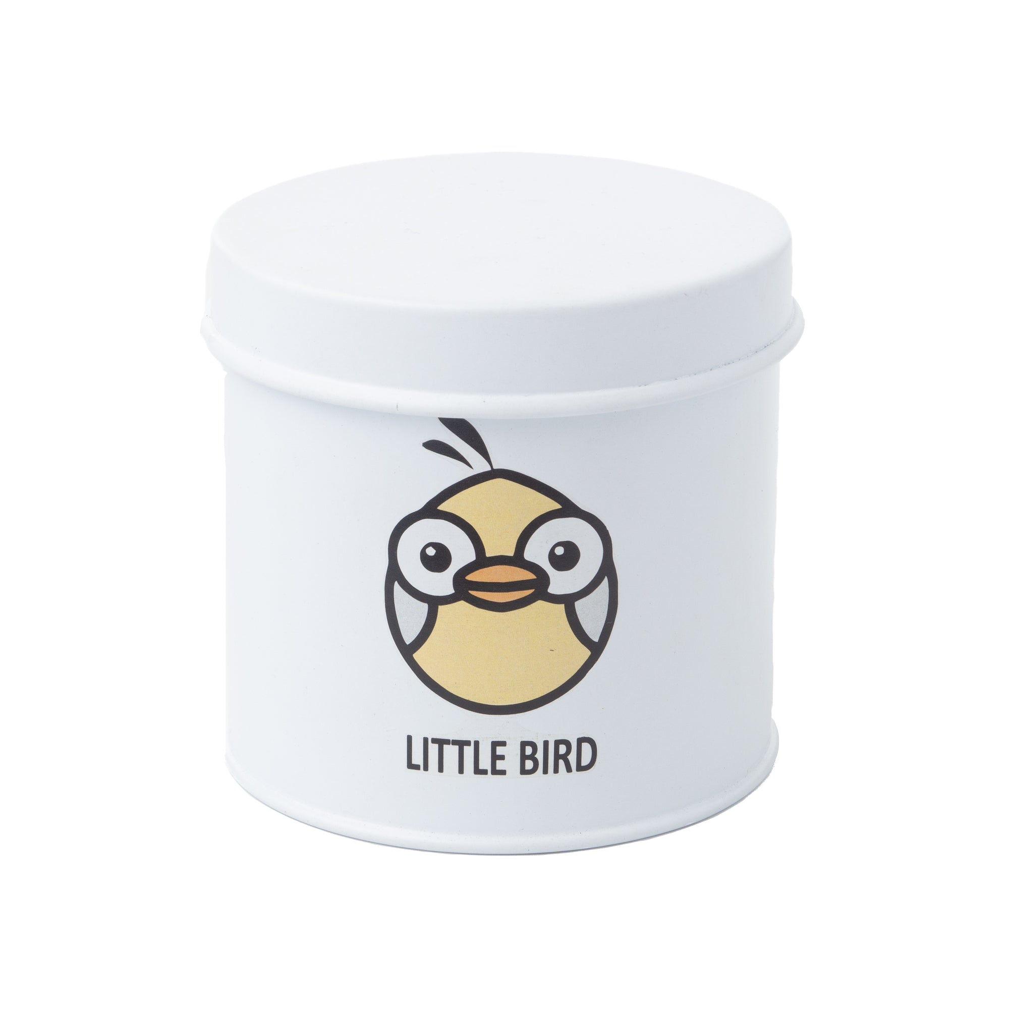 The PetSteel White Bird Food Tin with Airtight Seal with Lid | Hand Painted to Perfection with a Cute Yellow Bird