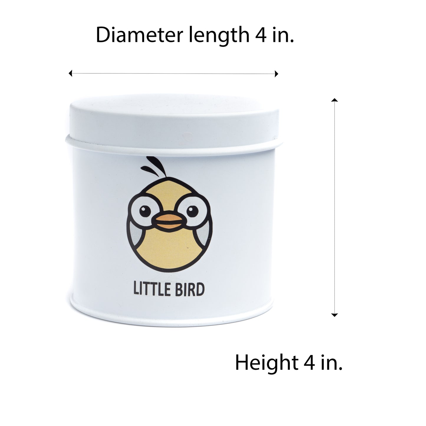 The PetSteel White Bird Food Tin with Airtight Seal with Lid | Hand Painted to Perfection with a Cute Yellow Bird