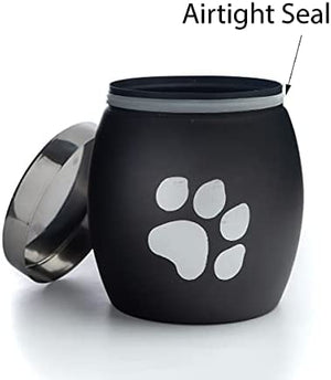Black and Silver Small Pet Vitamin Jar | Small Pet Container | Treat Airtight Storage Container | Exquisite Small Treat Jar | Pet Vitamin Jar