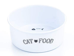 The PetSteel White Cat Bowl | Sturdy | Easy to eat, Easy to wash | Striking but Simple Design for Your Adorable Cat to eat Their Tasty Food or Fresh Treats
