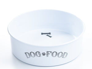 White Dog Bowl | Light in Weight | Easy to eat, Easy to wash | Striking but Simple Design for Your Adorable Dog