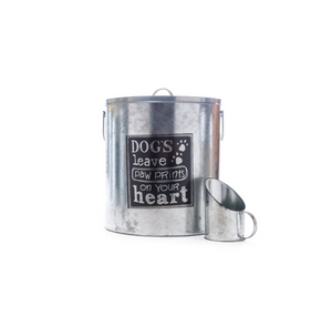 ANTIQUE SILVER – DOGS LEAVE PAW PRINTS ON YOUR HEART –  MEDIUM