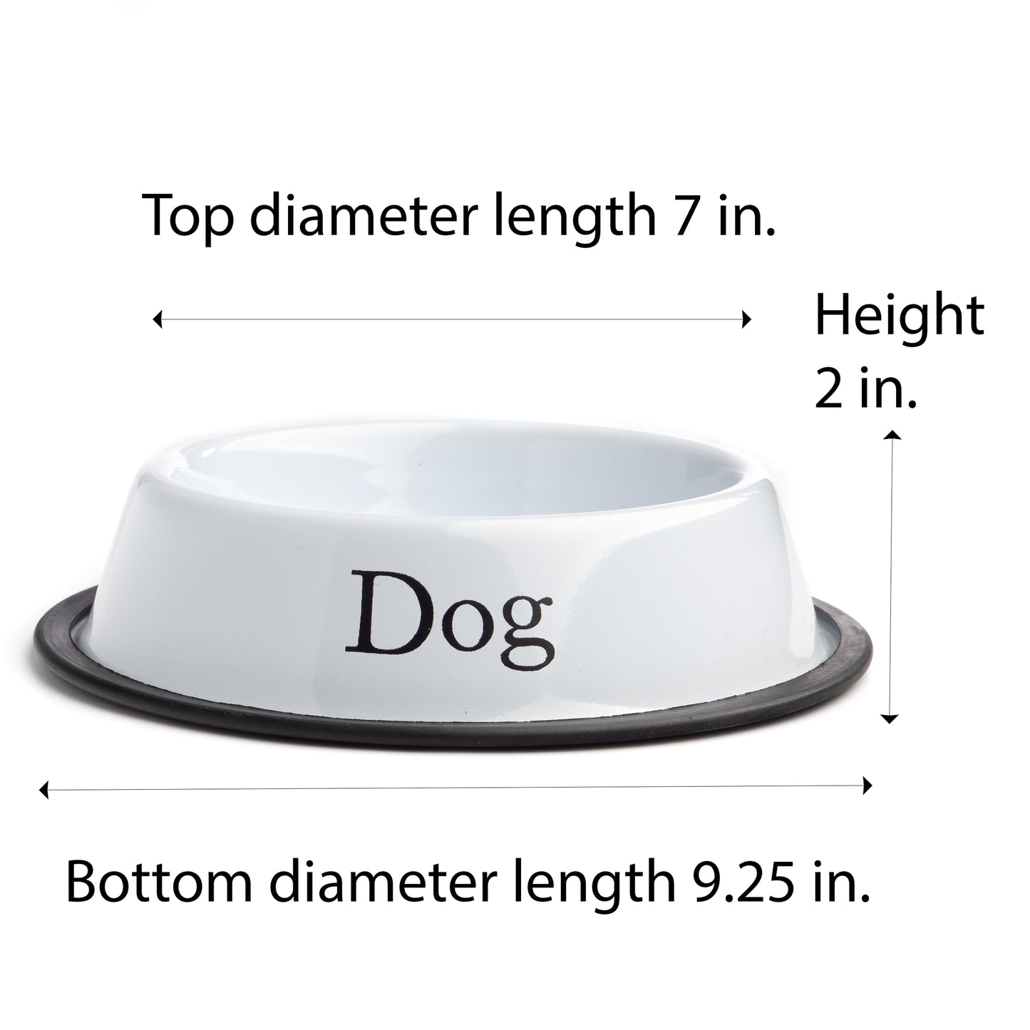 White Small Dog Bowl with a Heart | Simple Dog Bowl with a No Slip Rubber Base | Cute Design Dog Bowl | Great for Feeding Your Dog