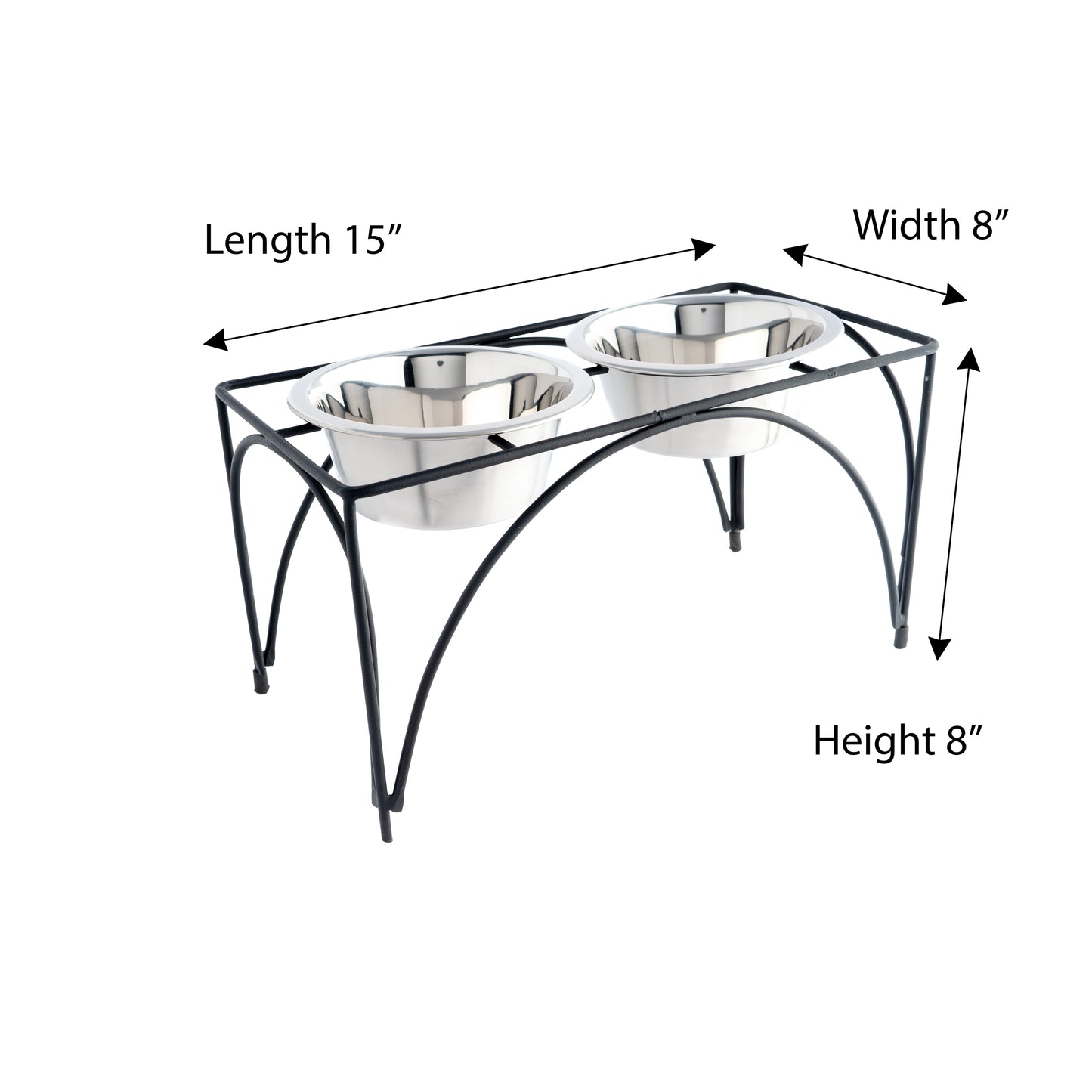 Raised Stainless Steel Double Bowl Feeder | Large Stand with Stainless Steel Bowls That are Dishwasher Safe