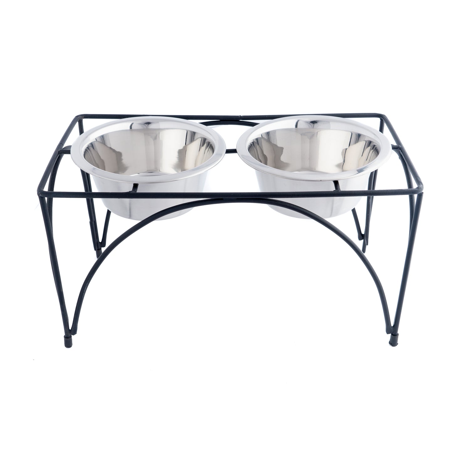 Raised Stainless Steel Double Bowl Feeder | Large Stand with Stainless Steel Bowls That are Dishwasher Safe