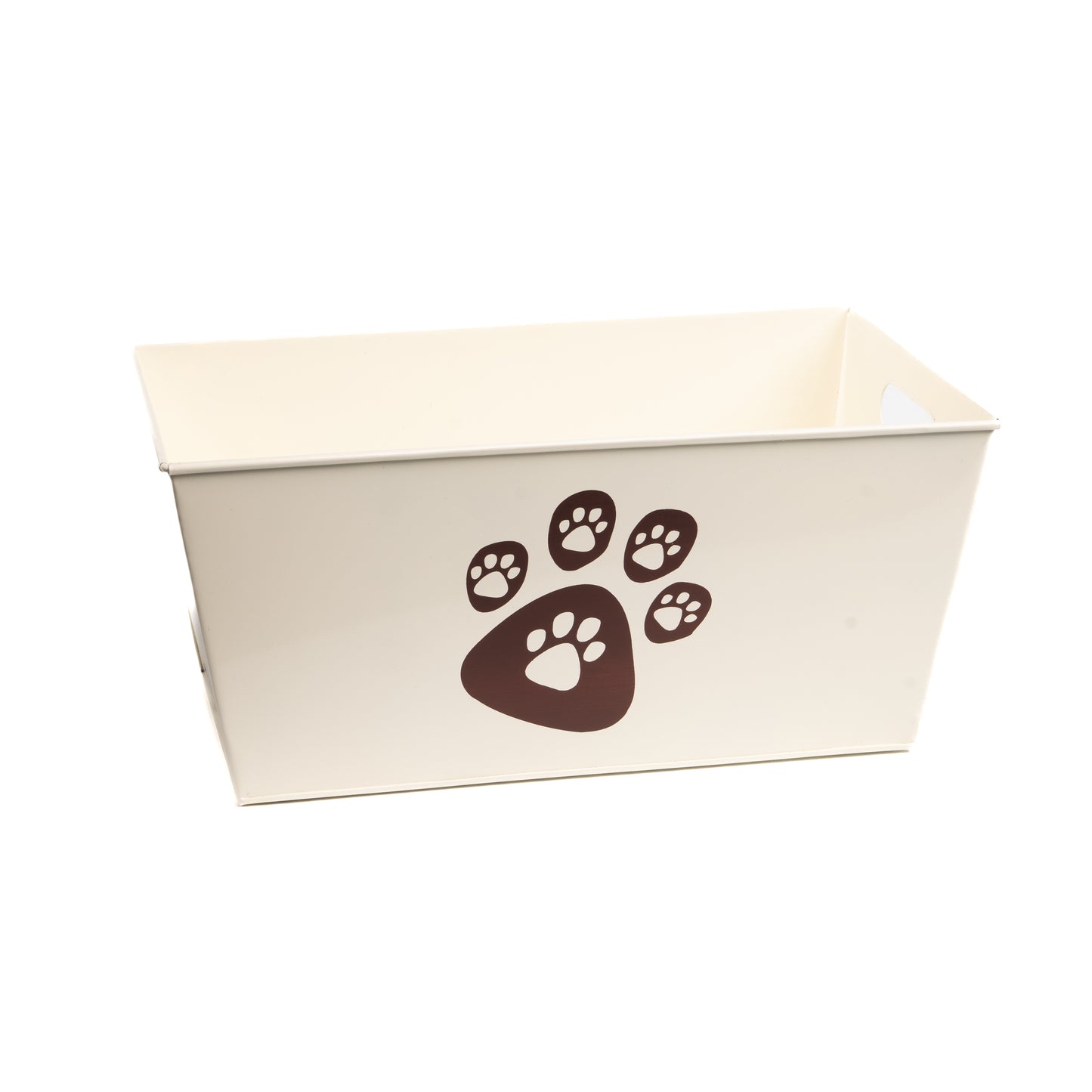 The PetSteel Unique Cream Pet Toy Chest with Brown Paws as a Cute Decal | Pet Toy Container | Useful for Pet Accessories