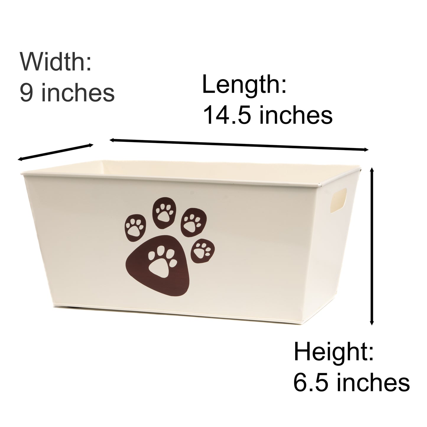 The PetSteel Unique Cream Pet Toy Chest with Brown Paws as a Cute Decal | Pet Toy Container | Useful for Pet Accessories