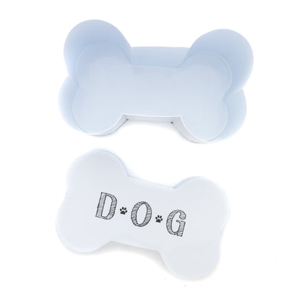 Dog Bone Shaped Toy Chest or Snack Jar | White Dog Bone Shaped Treat Jar | Pet Toy Chest