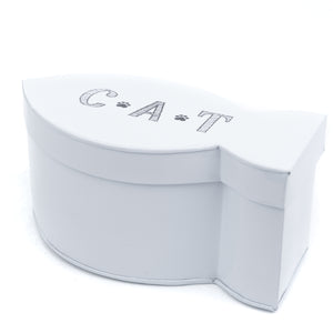 The PetSteel Cat Small Toy Chest or White Fish Shaped Cat Treats Jar | Use it for Small Toys or Treats or Snacks