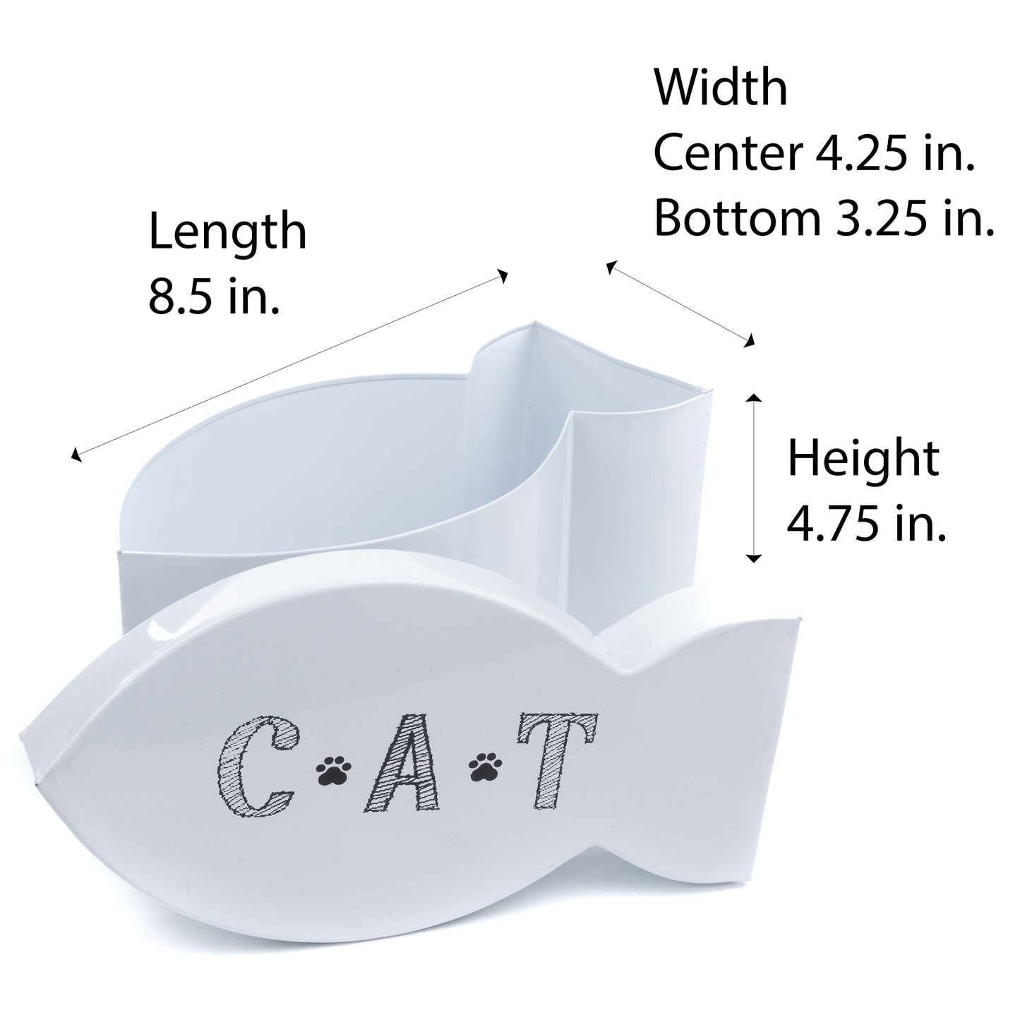 The PetSteel Cat Small Toy Chest or White Fish Shaped Cat Treats Jar | Use it for Small Toys or Treats or Snacks