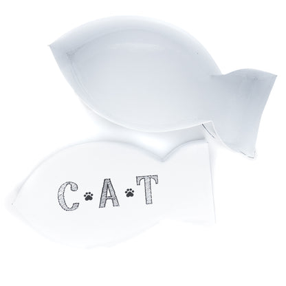 The PetSteel Cat Small Toy Chest or White Fish Shaped Cat Treats Jar | Use it for Small Toys or Treats or Snacks