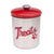 The PetSteel | Stainless Steel Treats Jar with Red Lid | Fits up to 2lbs of Pet Treats | Tight Fitting Lids | Great Way to Display and Store Your Dog or Cat's Food