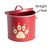 Red Paws Dog Decorative Canister with Bowl and Scoop | Pet Food and Treat Container Storage Set | Airtight Lids | Fit's Up to 10 lbs of Treats or Food