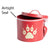 The PetSteel Red Paws Cat Canister Set with Bowl and Scoop | Pet Food and Treat Container Storage Set | Tight Fitting Lids | Kitchen Counter Treat Jar with Scoop