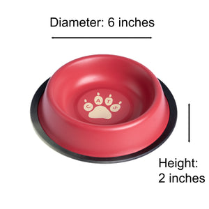 The PetSteel Red Paws Cat Canister Set with Bowl and Scoop | Pet Food and Treat Container Storage Set | Tight Fitting Lids | Kitchen Counter Treat Jar with Scoop