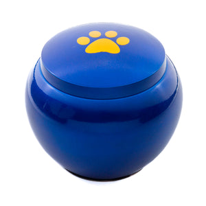 The PetSteel Simple Blue Pet Urn | Memorial Cremation Pet Urn for Dogs and Cats Ashes | Made of Solid Brass with an Airtight Screw on Cap Which Will Keep Your Best Friend Safe Forever