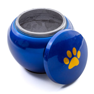The PetSteel Simple Blue Pet Urn | Memorial Cremation Pet Urn for Dogs and Cats Ashes | Made of Solid Brass with an Airtight Screw on Cap Which Will Keep Your Best Friend Safe Forever