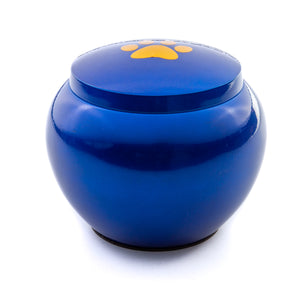 The PetSteel Simple Blue Pet Urn | Memorial Cremation Pet Urn for Dogs and Cats Ashes | Made of Solid Brass with an Airtight Screw on Cap Which Will Keep Your Best Friend Safe Forever